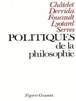 cover image of Politiques de la philosophie